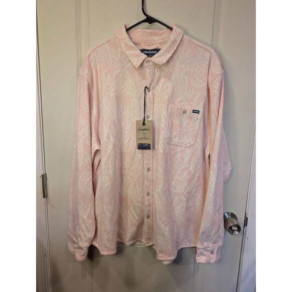 Men's Chubbies Flannel Button Down Overshirt The Thigh Napple Pink XL - Picture 2 of 6